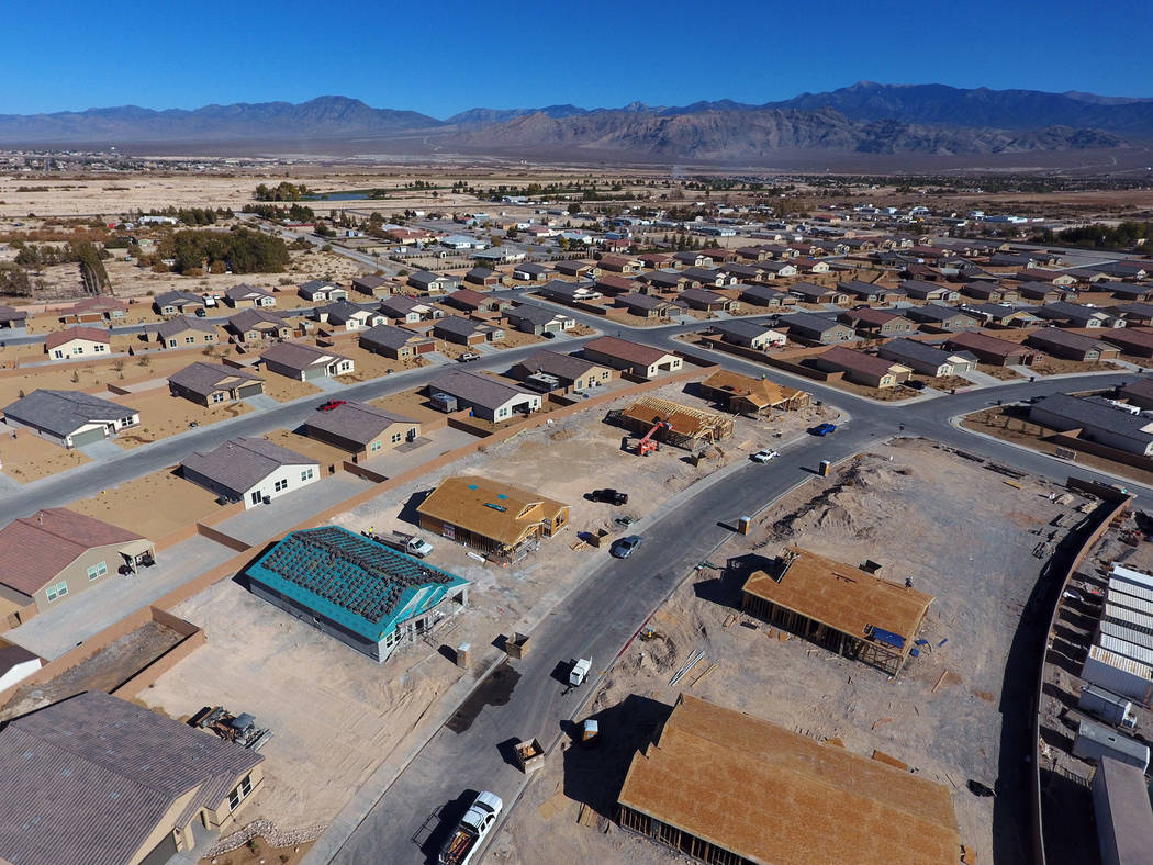 Aerial view of Burson Ranch on Thursday, Nov. 15, 2018, in Pahrump, where developers have restarted the rural housing project. Michael Quine/Las Vegas Review-Journal.com @Vegas88s