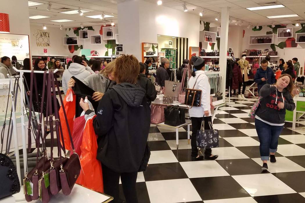 It was starting to get busy at Kate Spade at Premium Outlets North in  downtown Las Vegas on Black Friday, Nov. 23, 2018. By 10 . they expect  to form lines to