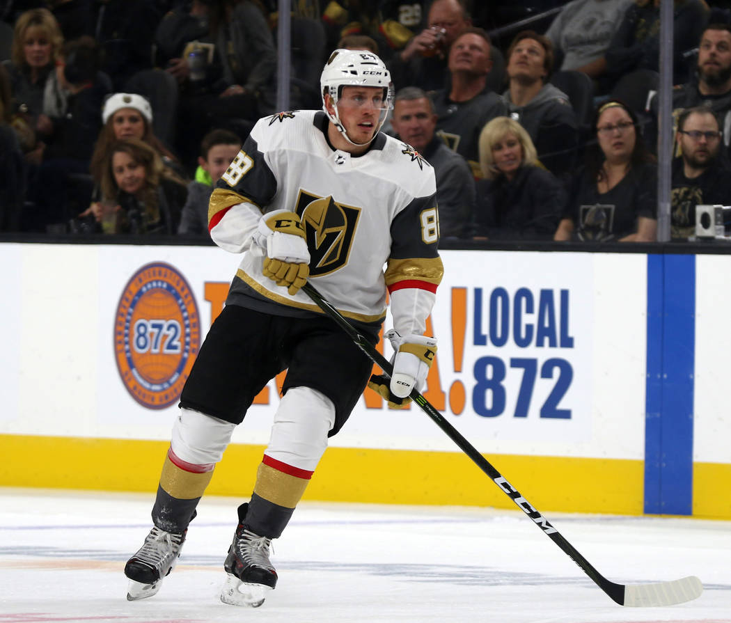 during the first period of an NHL game in Las Vegas, Friday, Nov. 23, 2018. Heidi Fang Las Vegas Review-Journal @HeidiFang