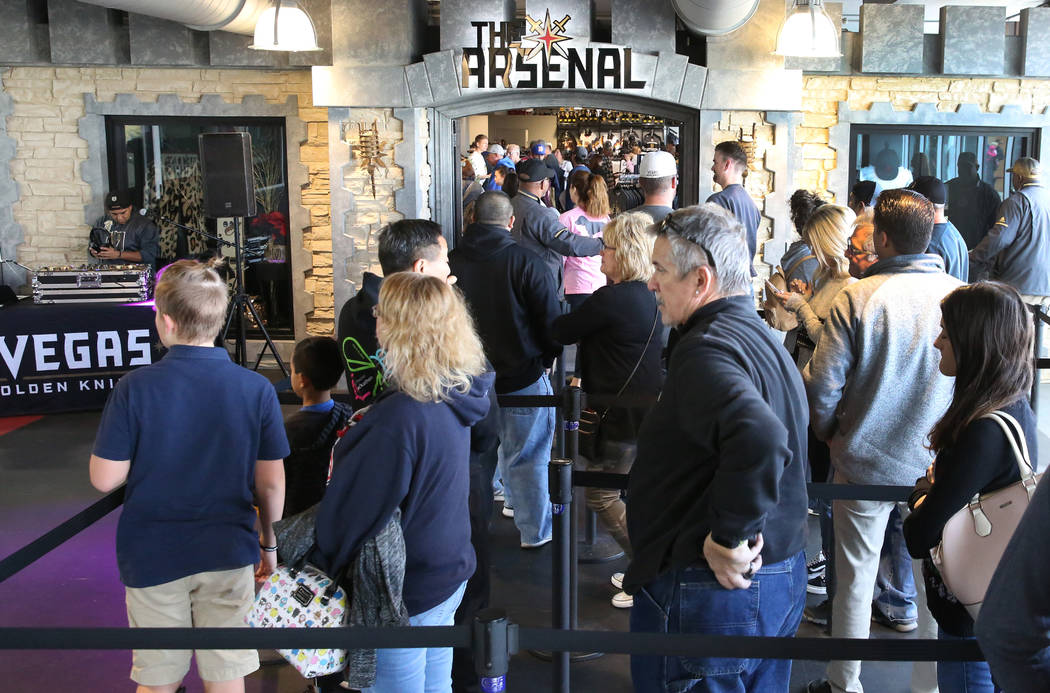 Black Friday sale shoppers lined up at the Arsenal retail store at the City National Arena during Black Friday on Friday, Nov. 23, 2018. Bizuayehu Tesfaye Las Vegas Review-Journal @bizutesfaye