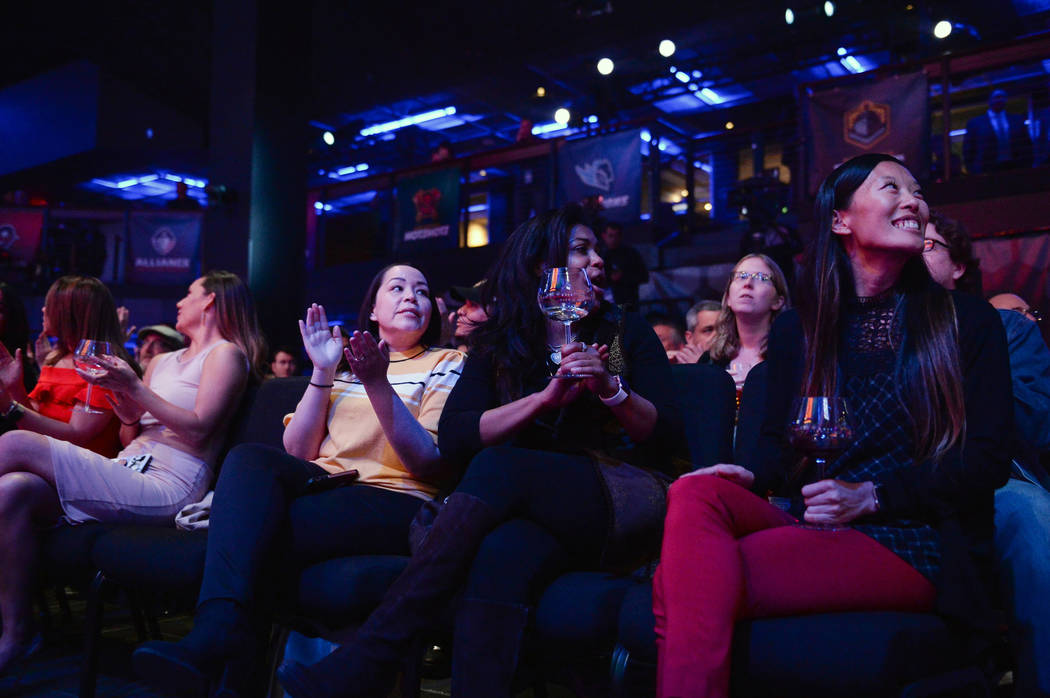 Attendees watch the Alliance of America Football (AAF) Quarterback Draft at the Luxor in Las Vegas, Tuesday, Nov. 27, 2018. Caroline Brehman/Las Vegas Review-Journal
