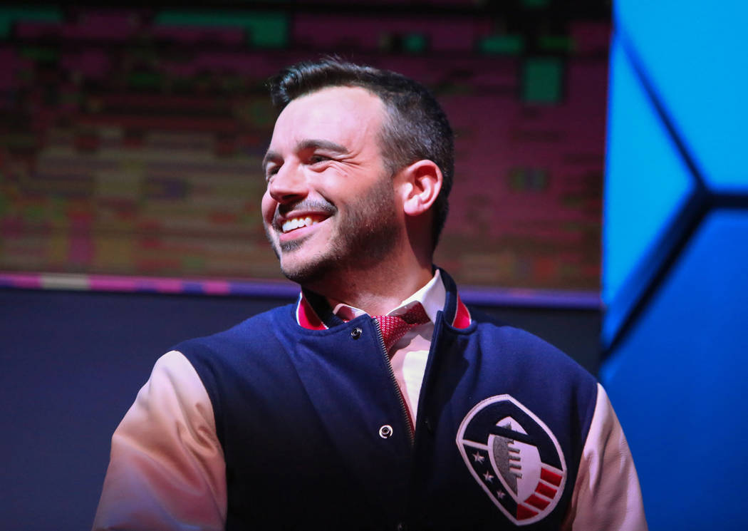 Charlie Ebersol, founder of the Alliance of American Football league, smiles while on stage during the AAF Quarterback Draft at the Luxor in Las Vegas, Tuesday, Nov. 27, 2018. Caroline Brehman/Las ...