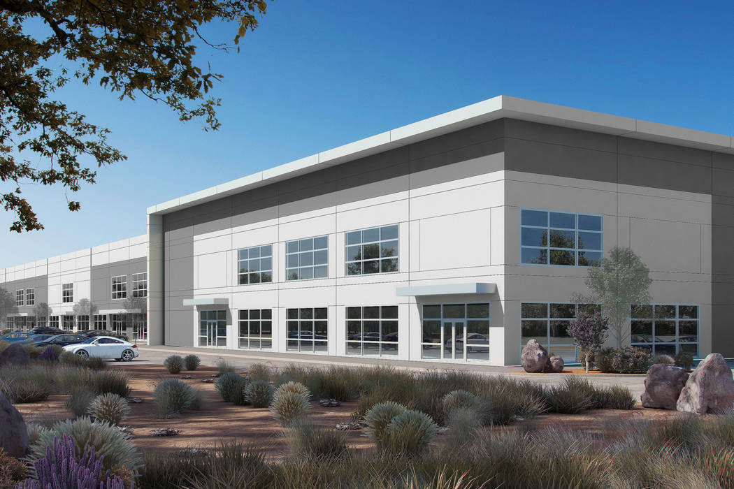 Warehouse developer Matter Real Estate Group broke ground on a two-building, 132,450-square-foot project, a rendering of which is seen here, in the southwest Las Vegas Valley. (Matter Real Estate ...