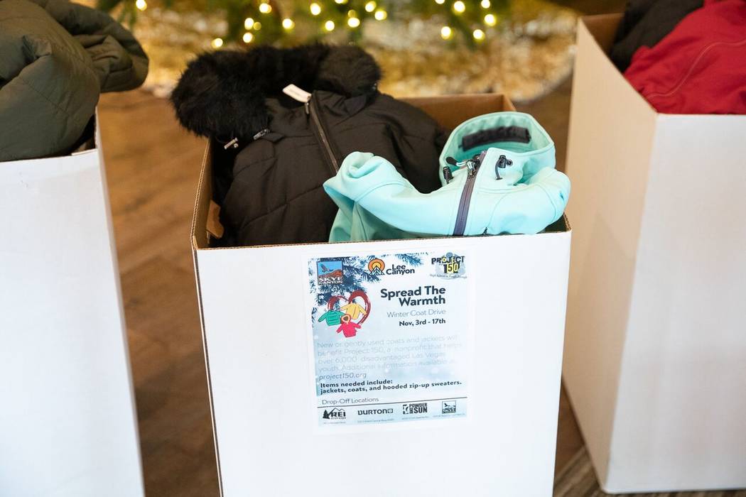 More than 300 coats, jackets and hooded sweaters were collected during Lee Canyon’s Spread the Warmth coat drive. (Skye Canyon)