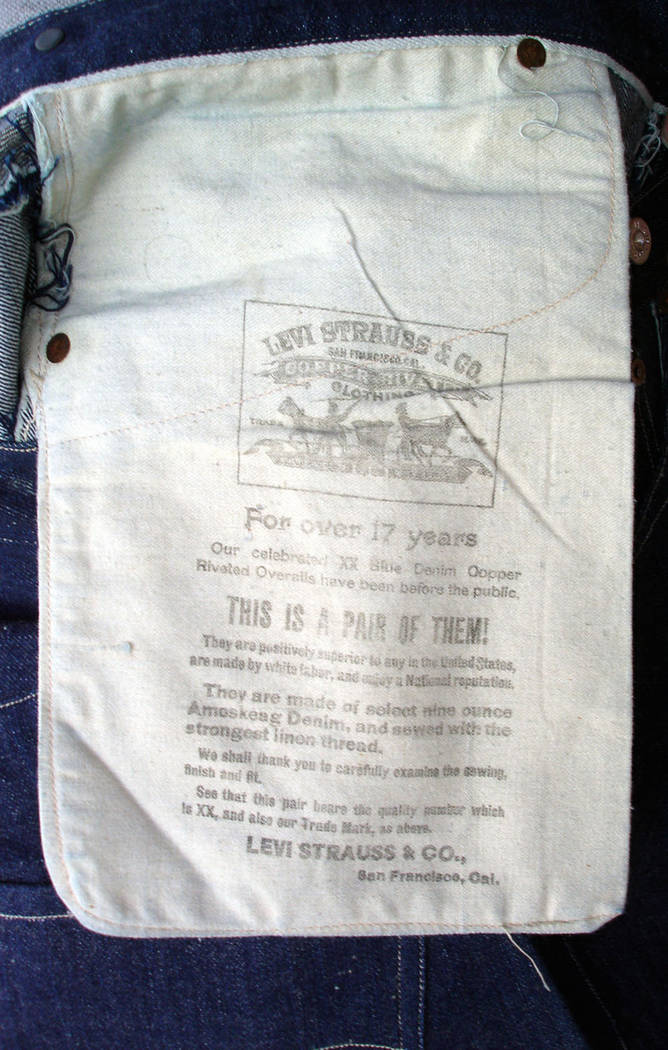 A photo shows the pristine 19th century Levis that sold for nearly $100,000 earlier this year. credit: Daniel Buck Soules/Daniel Buck Auctions, Inc.