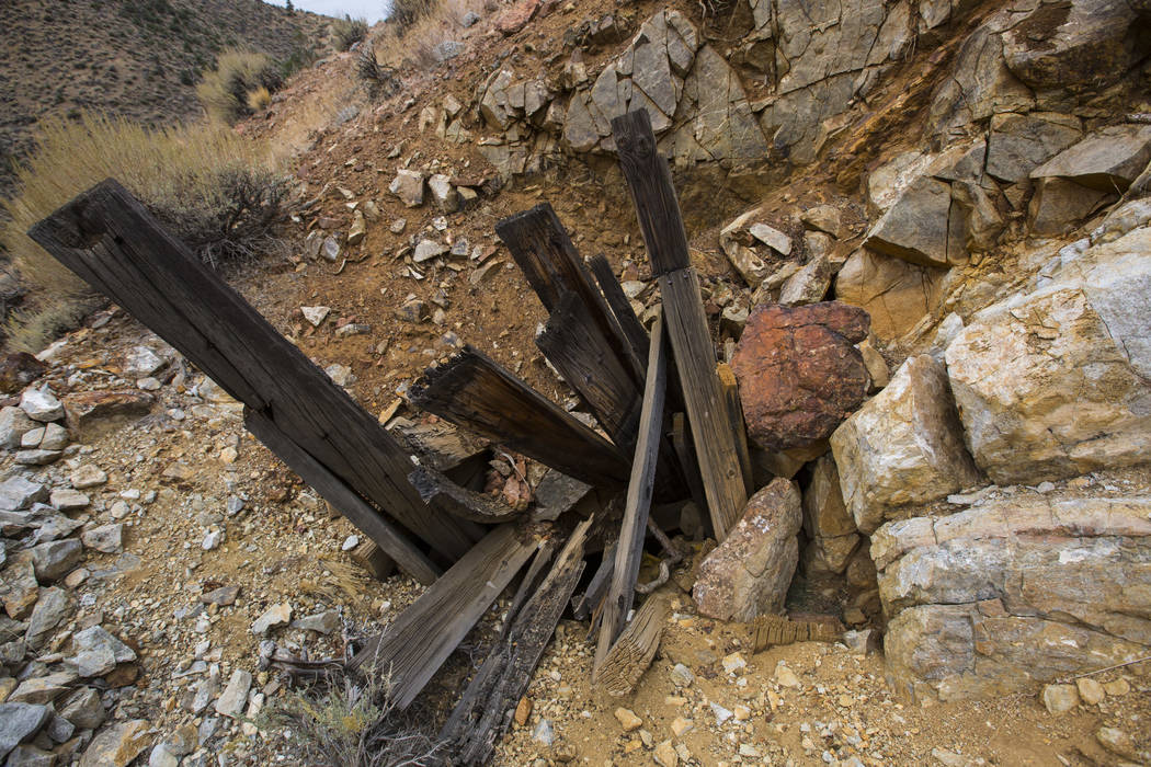 A blocked off portal to an old mine in south Douglas County on Thursday, Oct. 11, 2018. Mines in the area date as far back as the 1860s and 1870s. Chase Stevens Las Vegas Review-Journal @csstevens ...