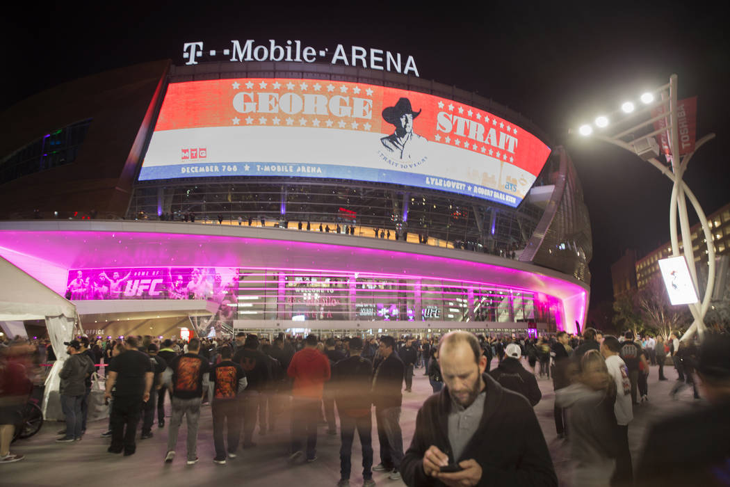 Concert goers line up outside T-Mobile Arena before the start of the Metallica show outside on Monday, Nov. 26, 2018, in Las Vegas. Benjamin Hager Las Vegas Review-Journal