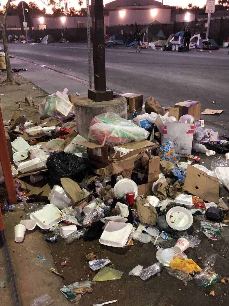 The trash accumulated on Foremaster Lane over Thanksgiving weekend is seen. Photo courtesy of the city of Las Vegas. .