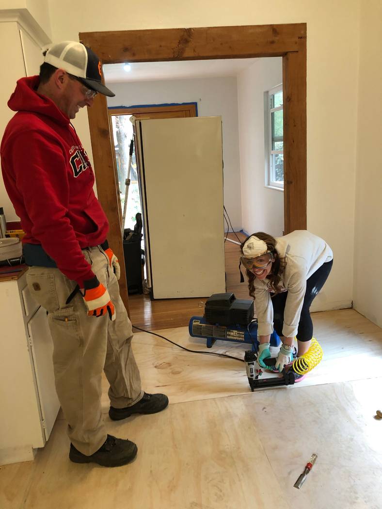 John and Jamie Gunderson work on their new house in Chico. (John Gunderson)