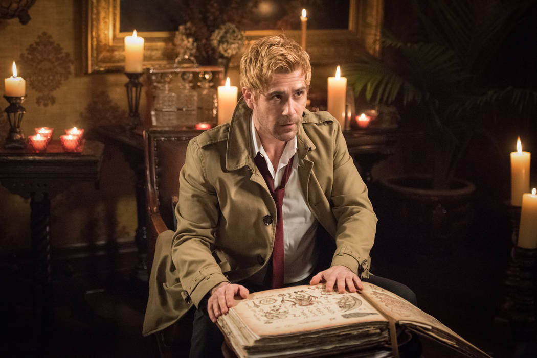 DC's Legends of Tomorrow -- "Necromancing the Stone" -- Image Number: LGN315b_0294.jpg -- Pictured: Matt Ryan as Constantine -- Photo: Dean Buscher/The CW -- © 2018 The CW Network, LLC. All Right ...