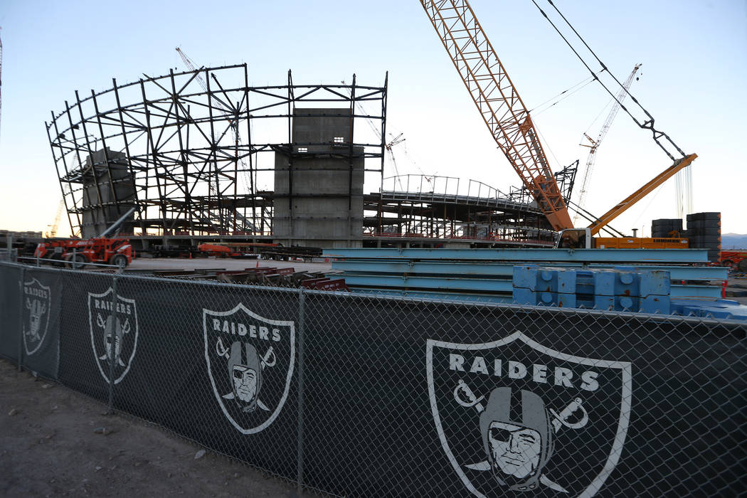 The Raiders stadium construction site in Las Vegas, Monday, Nov. 12, 2018. Erik Verduzco Las Vegas Review-Journal @Erik_Verduzco