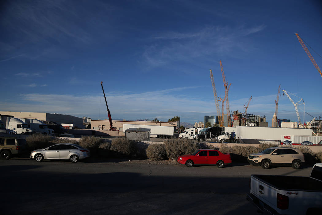 A lot at 5575 Polaris Ave., and across the street from the future site of the Raiders stadium, recently sold for $6.5 million, in Las Vegas, Tuesday, Dec. 4, 2018. Erik Verduzco Las Vegas Review-J ...