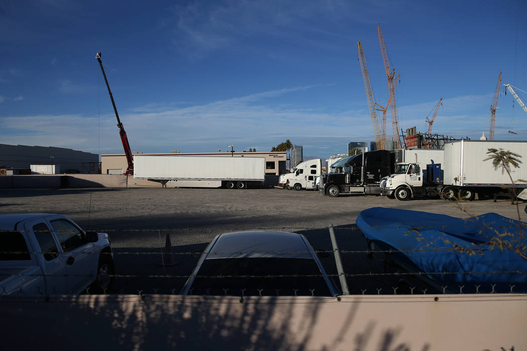 A lot at 5575 Polaris Ave., and across the street from the future site of the Raiders stadium, recently sold for $6.5 million, in Las Vegas, Tuesday, Dec. 4, 2018. Erik Verduzco Las Vegas Review-J ...