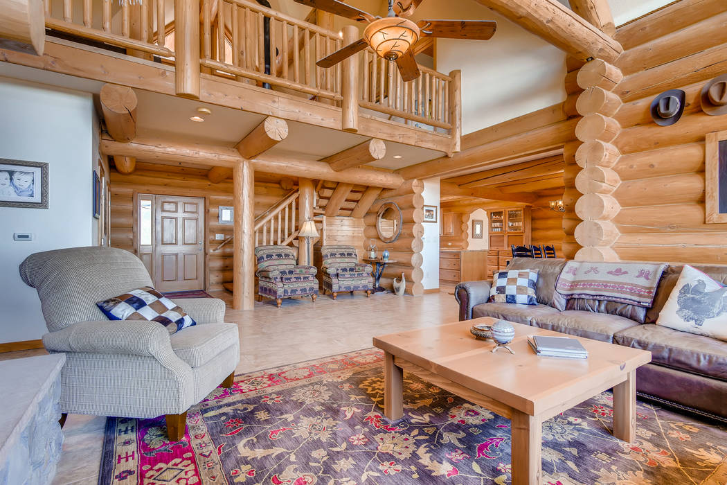 The log home has a cozy cabin feel. (Mt. Charleston Realty)