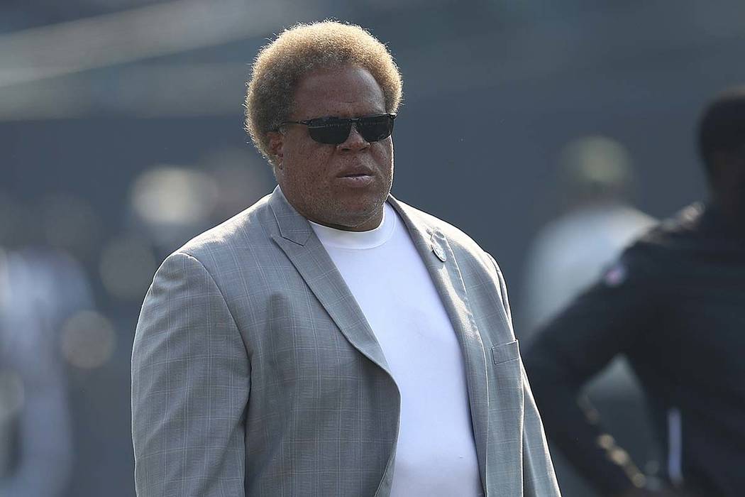 Oakland Raiders general manager Reggie McKenzie before an NFL football game between the Raiders and the Los Angeles Chargers in Oakland, Calif., Sunday, Nov. 11, 2018. (Ben Margot/AP)