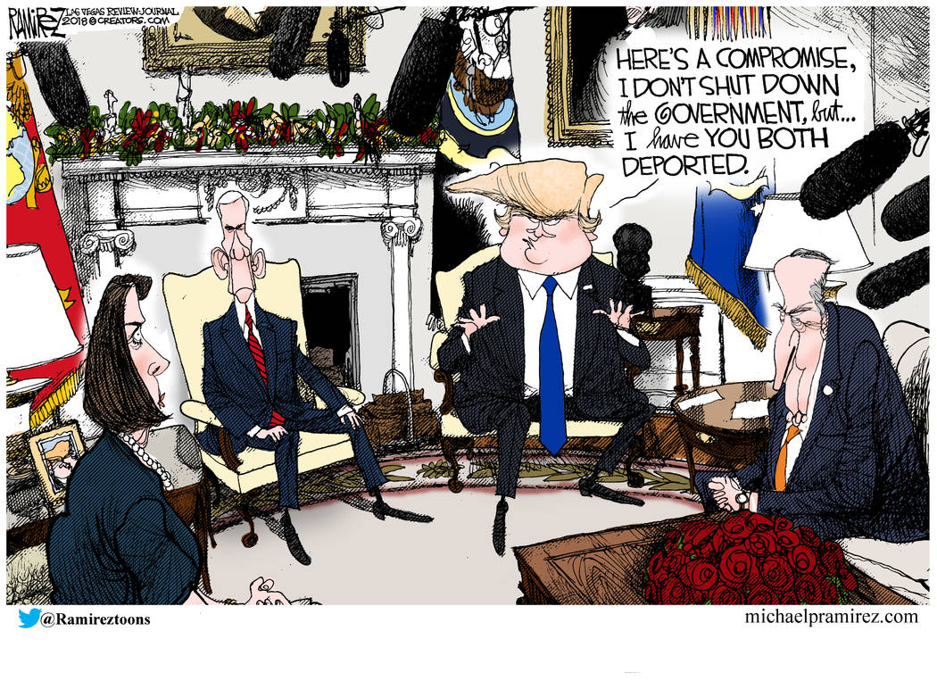 CARTOON: Donald Trump meets with Nancy Pelosi and Chuck Schumer | Las Vegas Review-Journal CARTOON: Donald Trump meets with Nancy Pelosi and Chuck Schumer | Las Vegas Review-Journal