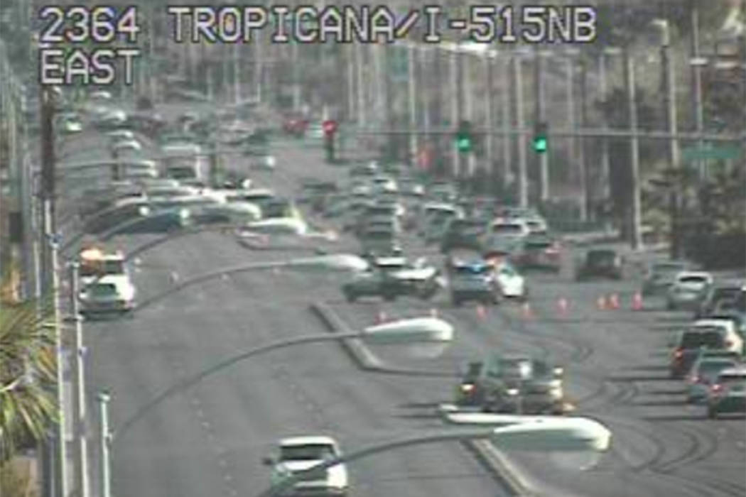 A crash near Sam Boyd Stadium in the southeast valley was causing a traffic backup ahead of the Las Vegas Bowl football game Saturday afternoon. (RTC Traffic Cam)
