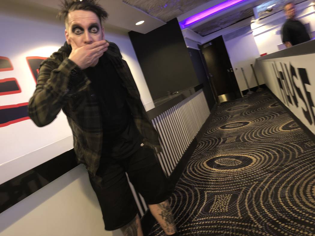 Tape Face is shown at the entrance of the House of Tape on Wednesday, March 14, 2018 (John Katsilometes/Las Vegas Review-Journal) @JohnnyKats