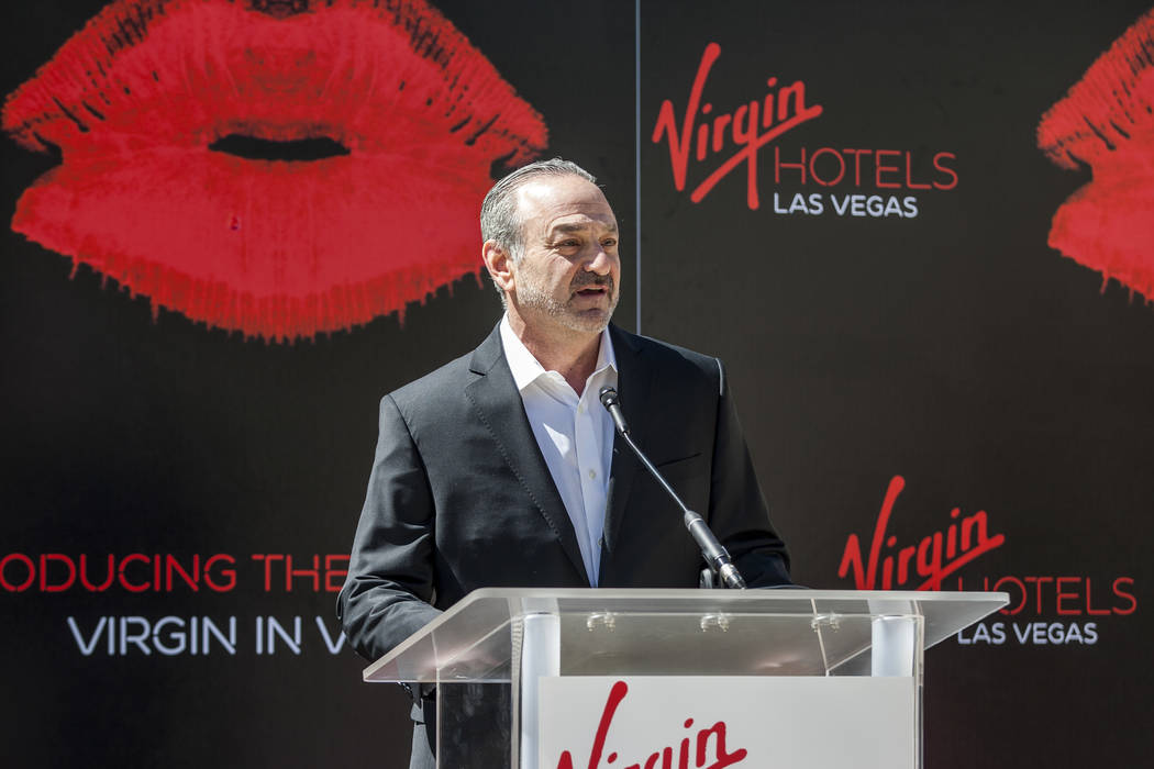 Virgin Group Partner and Property CEO Richard "Boz" Bosworth speaks at a press conference at the Hard Rock Hotel in Las Vegas on Friday, March 30, 2018. Patrick Connolly Las Vegas Revie ...