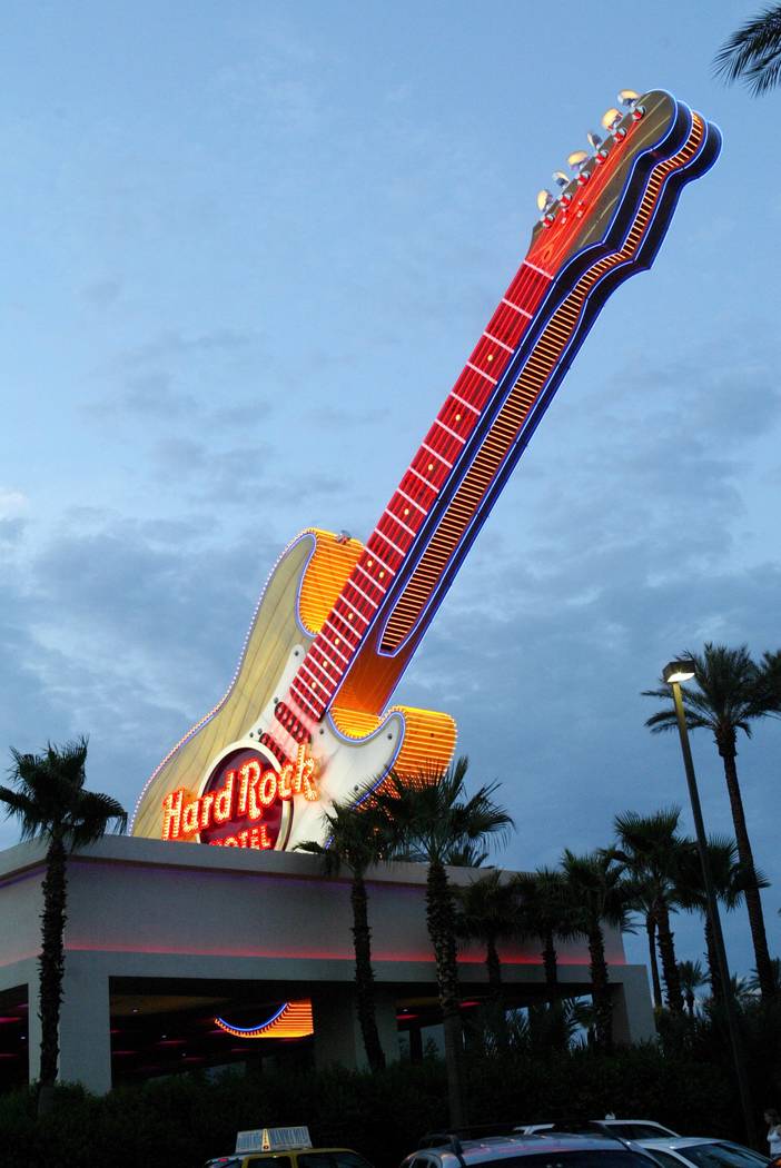 Business-- Exterior view of the Hard Rock Hotel Casino July 22, 2003. RJ photo by Craig L. Moran Slugged; hardrock6_072303