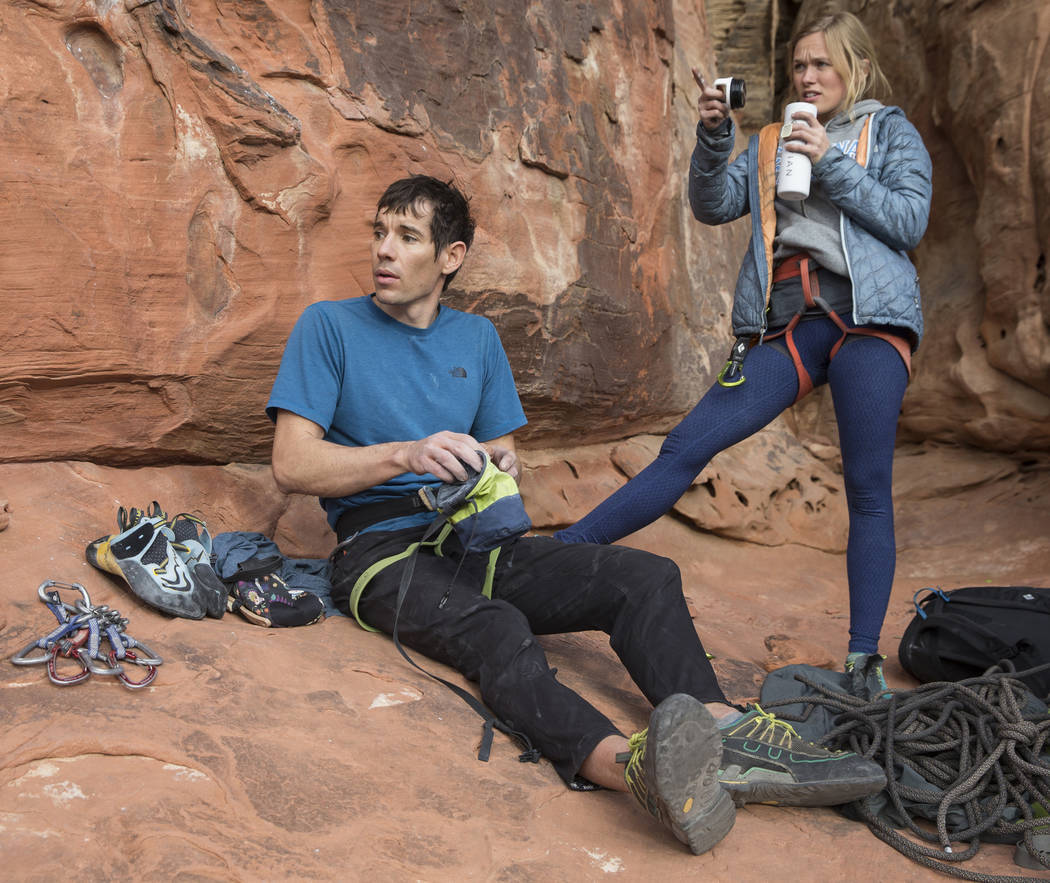 Alex Honnold, left, and girlfriend Cassandra "Sanni" McCandless p...