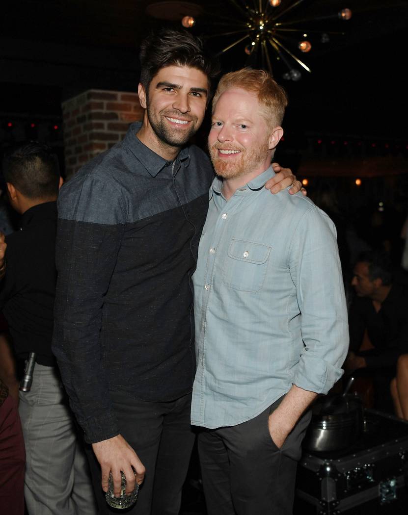 Justin Mikita and Jesse Tyler Ferguson attend Park MGM Grand opening weekend with Lady Gaga residency after-party at On The Record Speakeasy And Club at Park MGM on December 28, 2018 in Las Vegas, ...