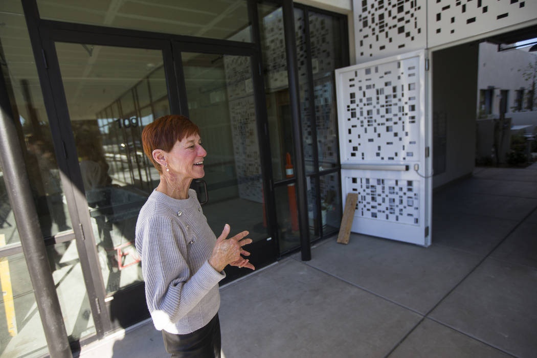 Beverly Rogers talks about The Lucy, a multipurpose creative residency created by Rogers that will also be the home to the Writers Block bookstore, in downtown Las Vegas on Wednesday, Jan. 23, 201 ...