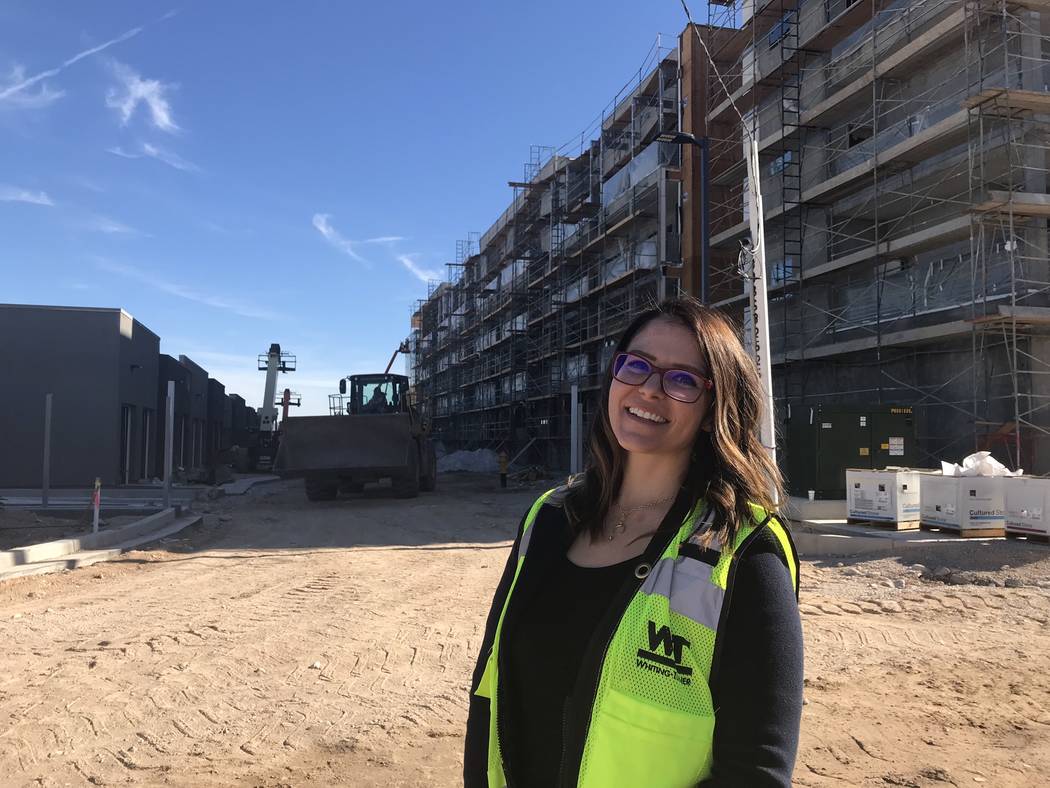 Kelly Kwasniewski, development logistics at Tru Development Co. in Las Vegas, stands at the site of the company's Kaktus Life apartment project on Dec. 13. (Jeffrey Meehan/Special to the Las Vegas ...