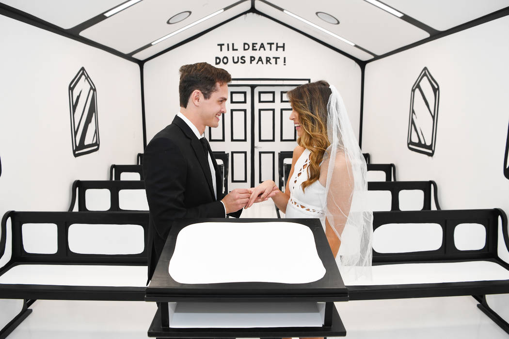 You can get married in the White Wedding chapel at Pearl Theater at the Palms in Las Vegas Photos By Denise Truscello