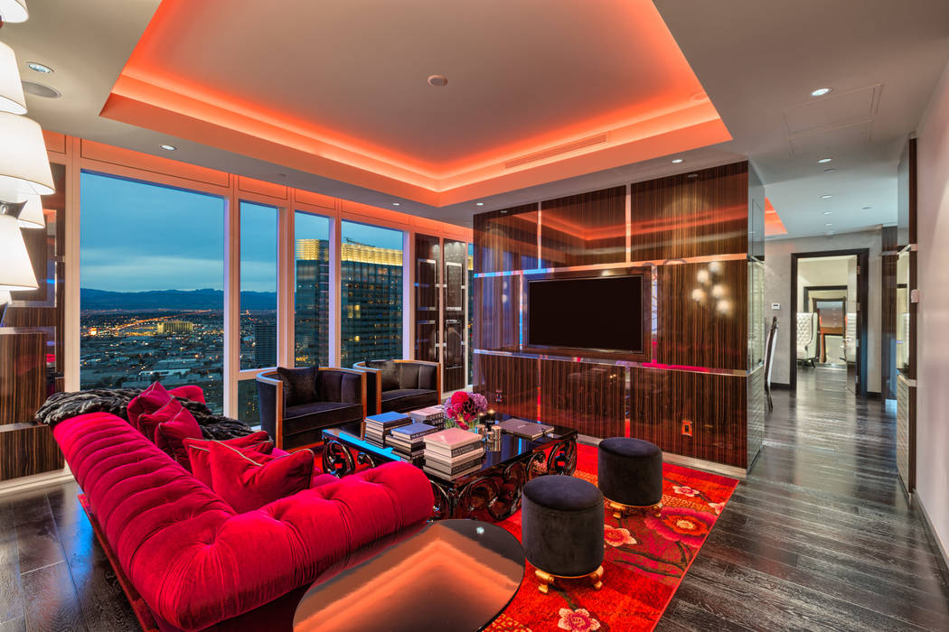 Waldorf Astoria penthouse No. 4107 is fully furnished, and is listed