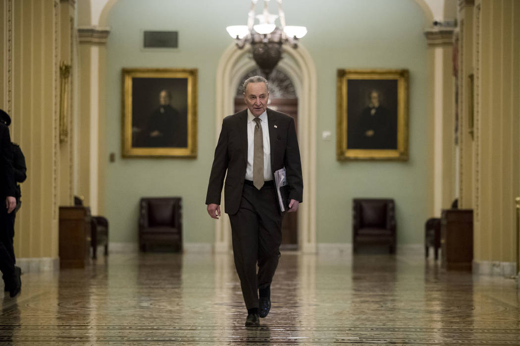 Senate Minority Leader Sen. Chuck Schumer of N.Y. arrives on Capitol Hill in Washington, Thursday, Jan. 3, 2019, as the 116th Congress begins. (AP Photo/Andrew Harnik)