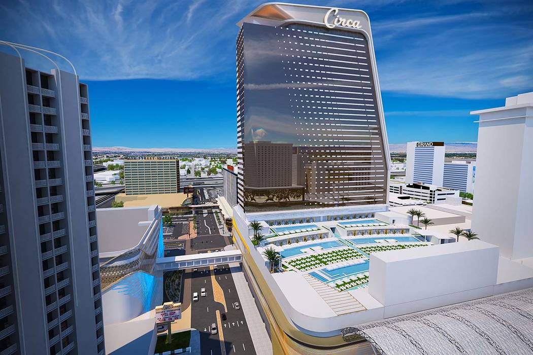 Rendering of Circa, a casino-hotel resort being built in downtown Las Vegas by Derek and Greg Stevens. (Circa)