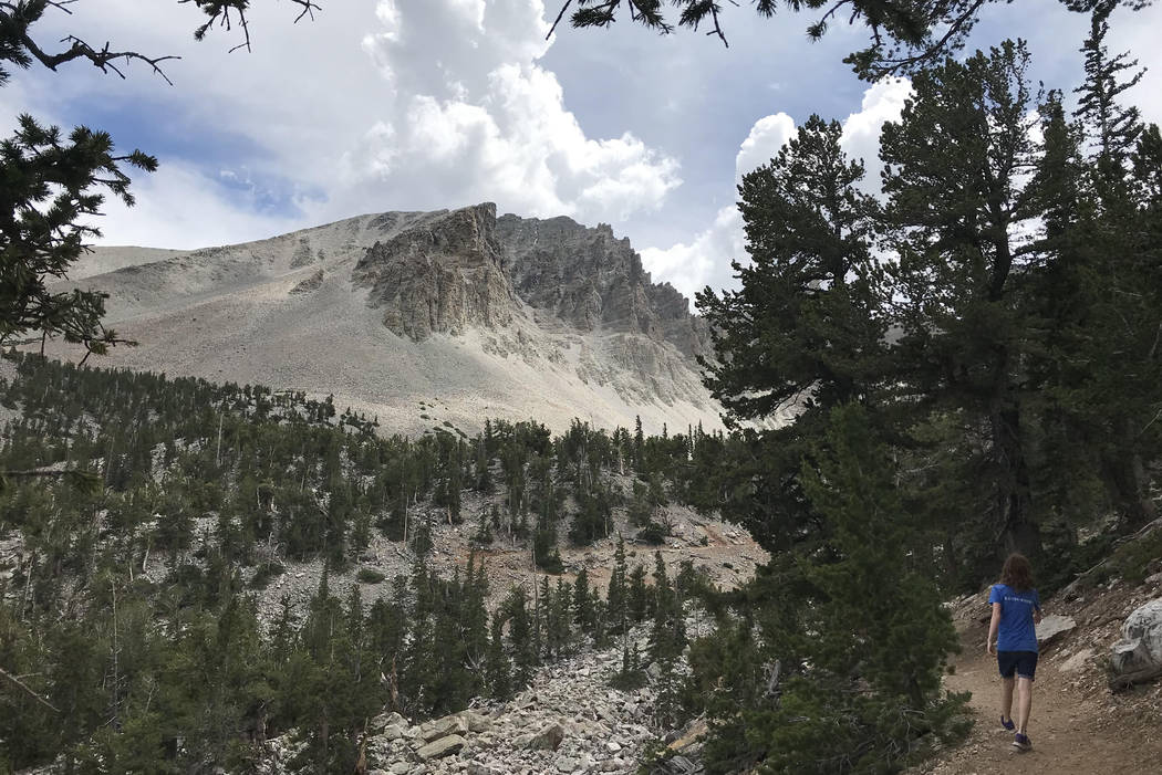 A hiker walks toward Jeff Davis Peak at Great Basin National Park on July 21. The Nevada State Board of Geographic Names on Tuesday voted to recommend that the Confederate president's name be remo ...