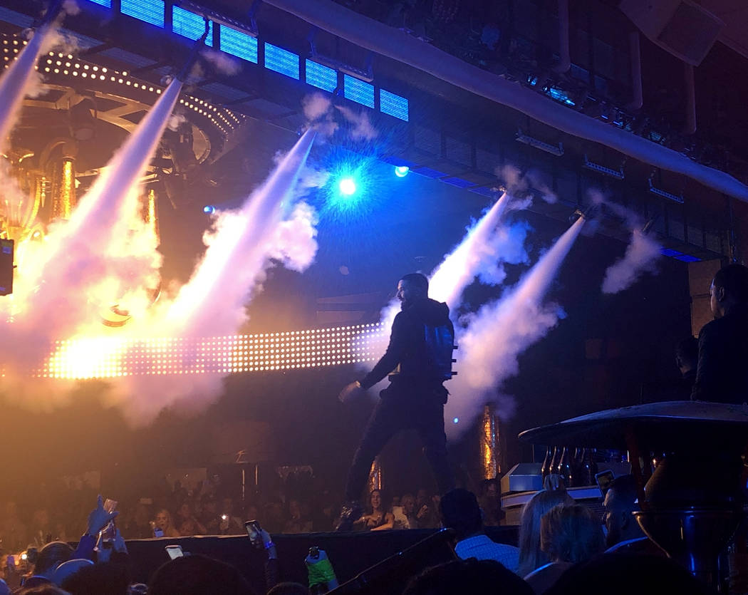 Drake performs for CES attendees and club-goers at XS Nightclub in Encore at Wynn Las Vegas Thursday, Jan. 10, 2019. John Katsilometes Las Vegas Review-Journal
