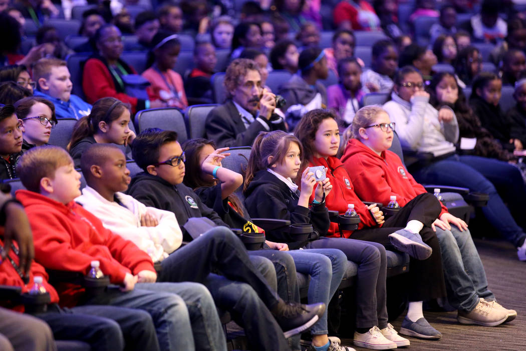 Students listen during the the first Dr. Martin Luther King Jr. Technology Summit at Zappos headquarters in downtown Las Vegas Friday, Jan. 18, 2019. (K.M. Cannon/Las Vegas Review-Journal) @KMCann ...