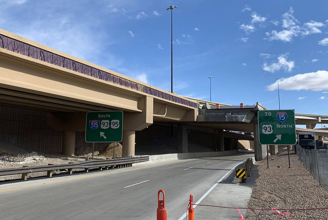 A trio of new freeway on-ramps from Martin Luther King Boulevard opened to traffic, Sunday, Jan. 20, 2019. (Mick Akers/Las Vegas Review-Journal)