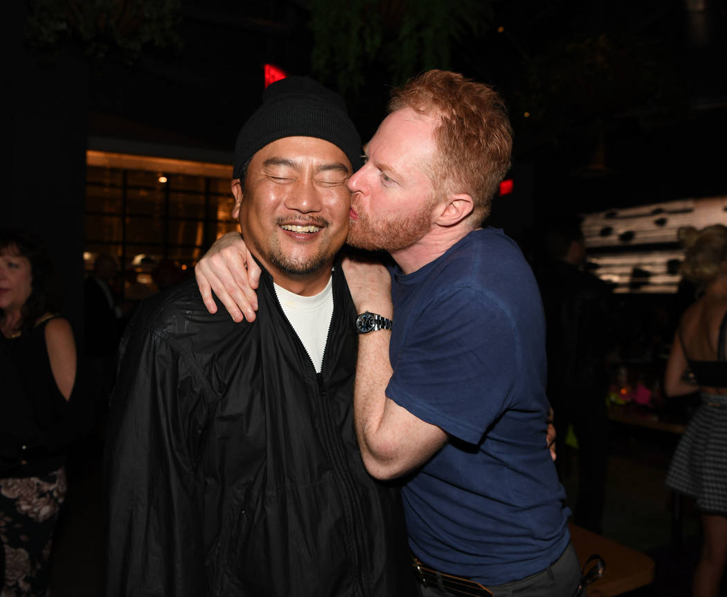 Chef Roy Choi and actor Jesse Tyler Ferguson attend the grand opening celebration of On The Record at Park MGM on January 19, 2019 in Las Vegas. (Photo by Denise Truscello/Getty Images)