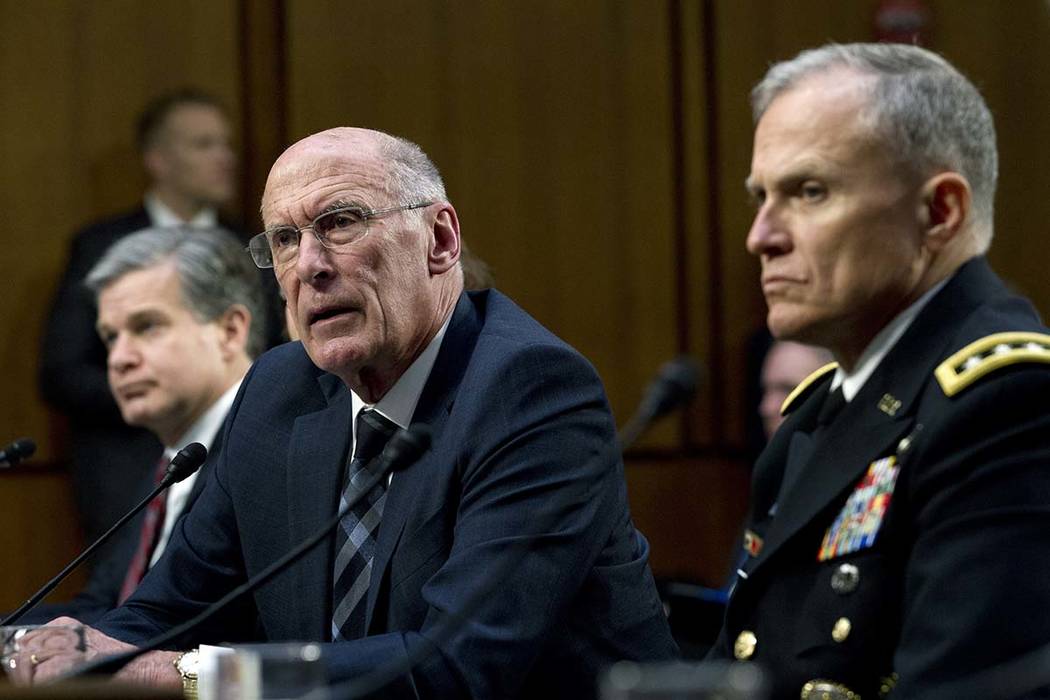 Director of National Intelligence Daniel Coats testifies before the Senate Intelligence Committee on Capitol Hill in Washington Tuesday, Jan. 29, 2019. (AP Photo/Jose Luis Magana)