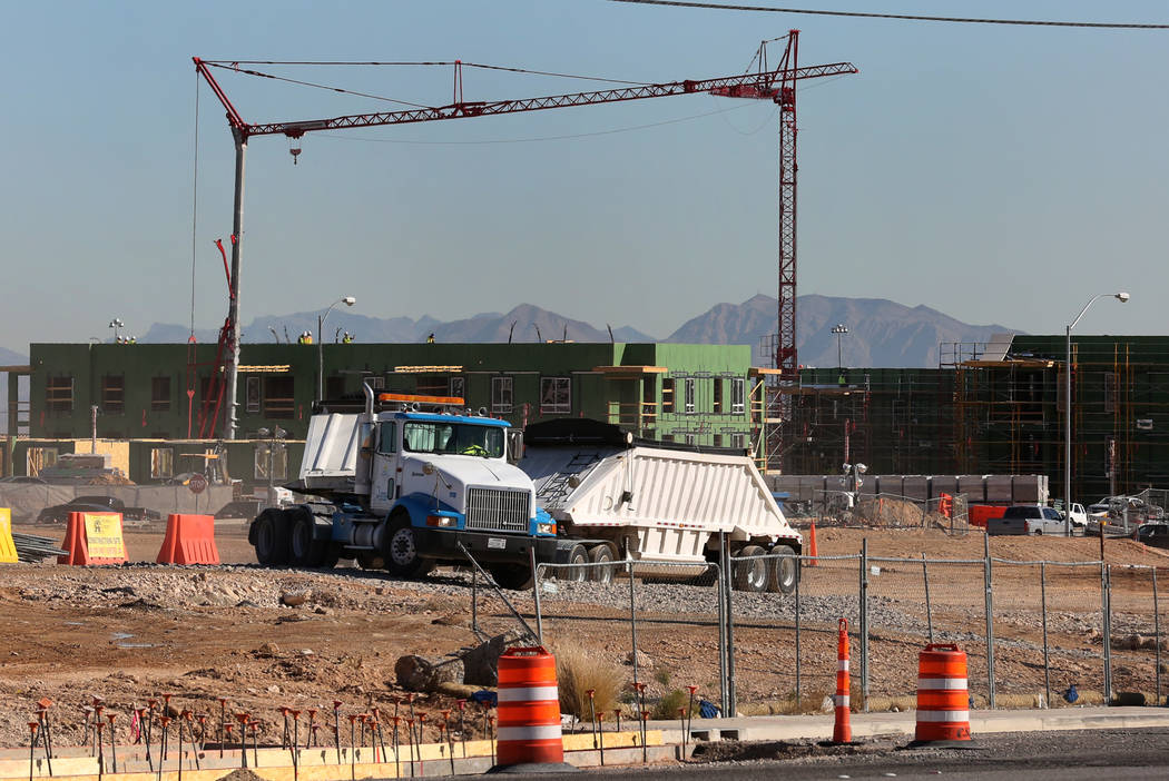 The construction site at the northeast corner of Fort Apache and Russell roads photographed on Wednesday, Jan, 30, 2019, in Las Vegas. (Bizuayehu Tesfaye/Las Vegas Review-Journal) @bizutesfaye