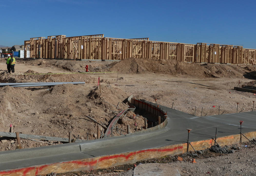 The construction site at the northeast corner of Fort Apache and Russell roads photographed on Wednesday, Jan, 30, 2019, in Las Vegas. (Bizuayehu Tesfaye/Las Vegas Review-Journal) @bizutesfaye