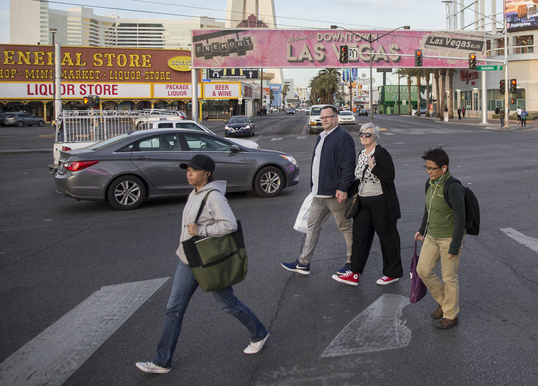 Las Vegas Strip Traffic, Pedestrian bridges and street infr…