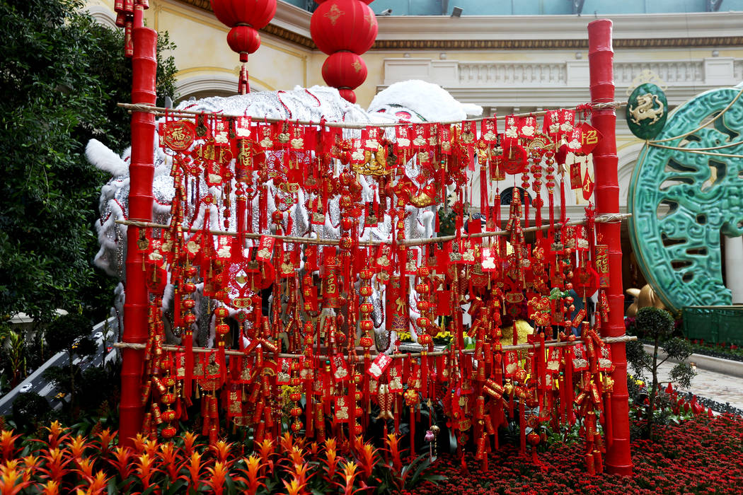 Pagoda with ram, Chinese New Year Decor - Bellagio
