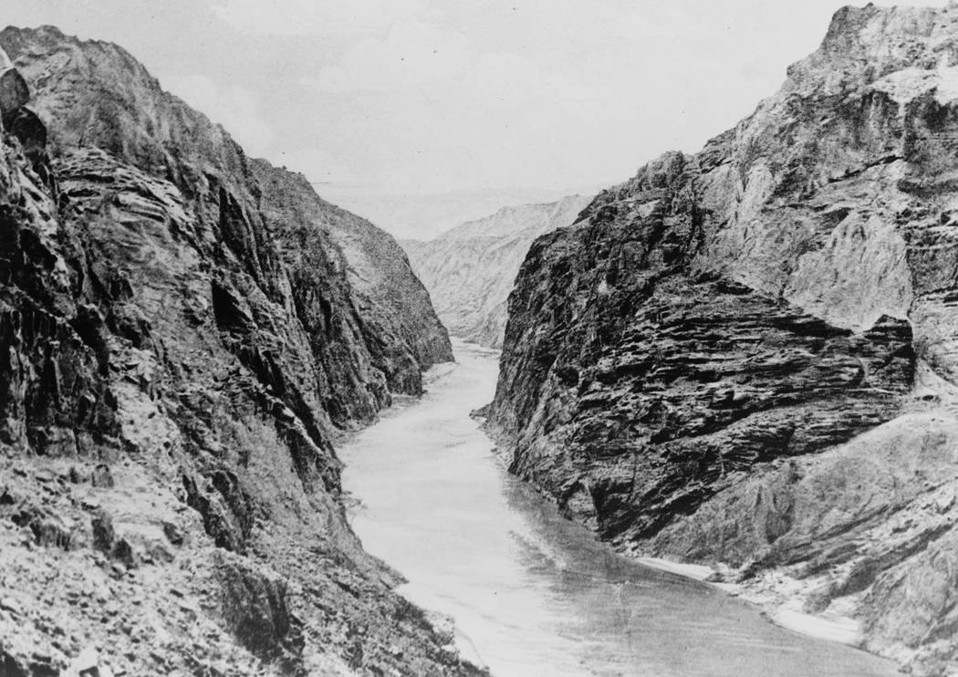 Black Canyon prior to Hoover Dam construction. (Library of Congress)