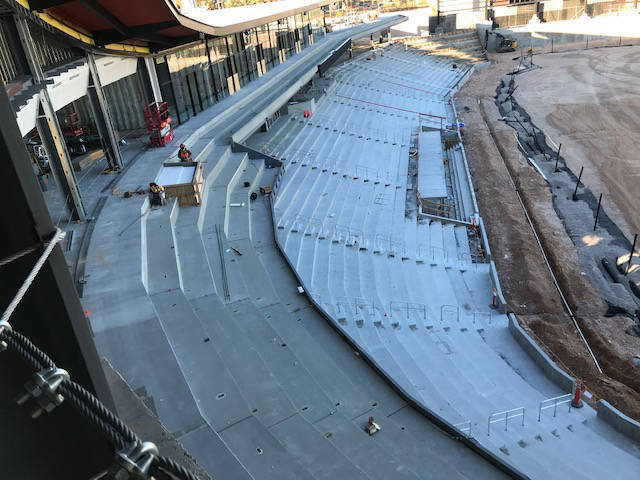 The third-base side of the under-contruction Las Vegas Ballpark. (Herb Jaffe)