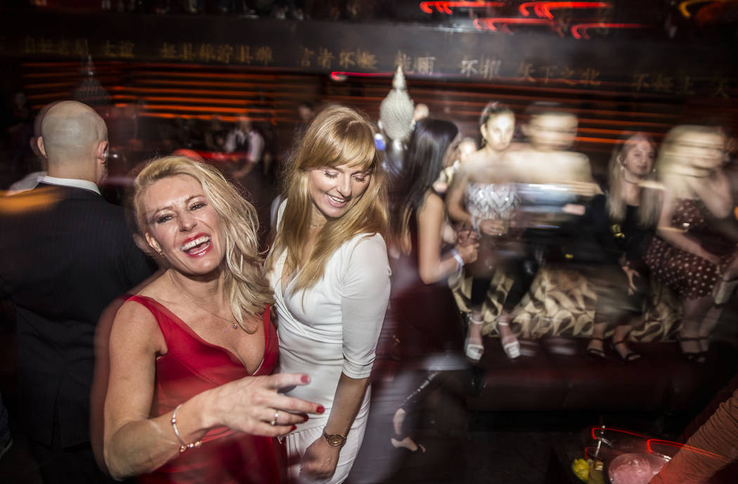Club goers socialize at Tao Las Vegas on Thursday, Jan. 31, 2019, at The Grand Canal Shoppes, in Las Vegas. (Benjamin Hager/Las Vegas Review-Journal) @BenjaminHphoto