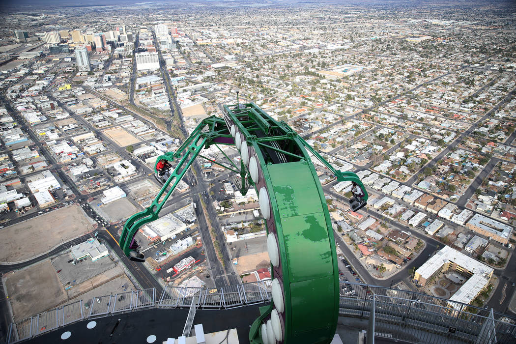 Will Poynter of Indiana rides Big Shot at the Stratosphere in Las Vegas,  Friday, Feb. 1, 2019. Erik Verduzco/Las Vegas Review-Journal)  @Erik_Verduzco