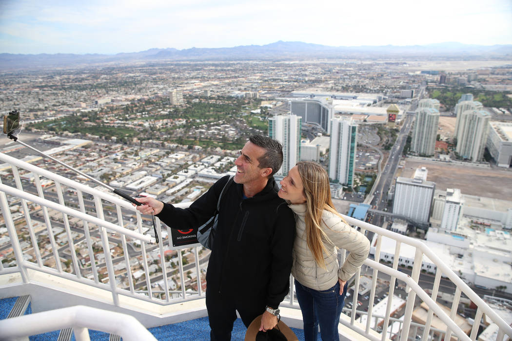 Will Poynter of Indiana rides Big Shot at the Stratosphere in Las Vegas,  Friday, Feb. 1, 2019. Erik Verduzco/Las Vegas Review-Journal)  @Erik_Verduzco