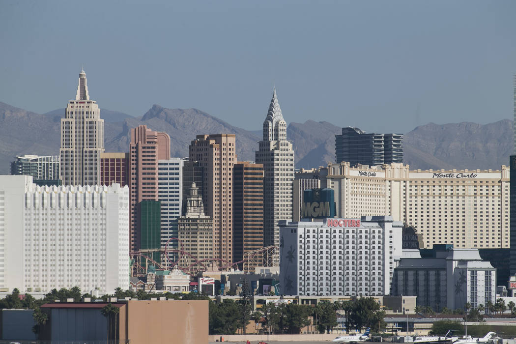 The Las Vegas Strip skyline as seen from McCarran in Las Vegas on Thursday, June 1, 2017. Richard Brian Las Vegas Review-Journal