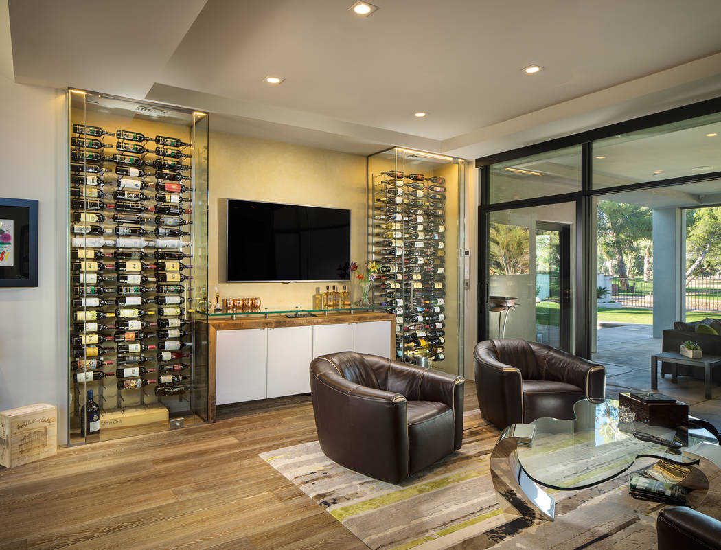 This glass dual-temp wine cellar by Innovative Wine Cellar Designs creates the perfect party room. (Michael Baxter/Baxter Imaging LLC)