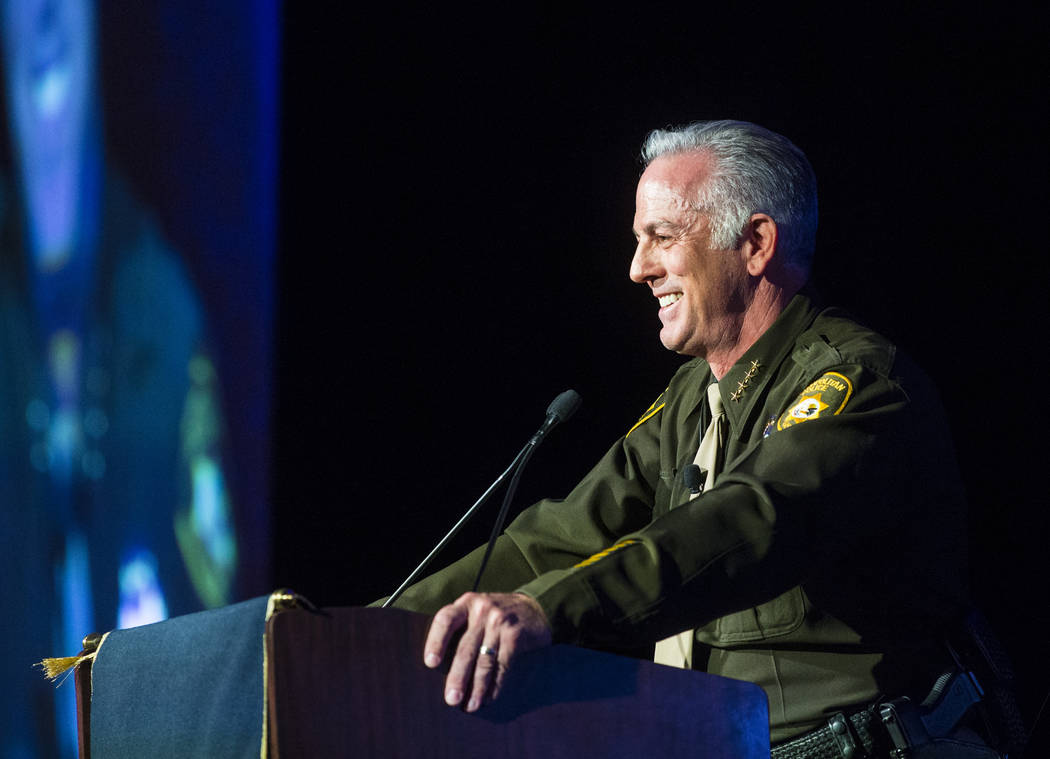 Clark County Sheriff Joe Lombardo speaks during the Best of the Badge gala held by the Metropolitan Police Department Foundation at Red Rock Resort in Las Vegas on Friday, Sept. 14, 2018. Chase St ...